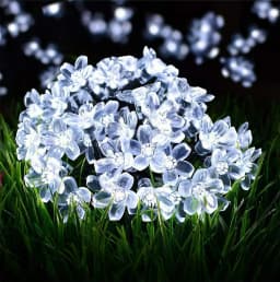 LED Solar String Lights Cherry Blossom Garland Lights Outdoor Solar Garden Patio Decor Lights Christmas Wedding Party Decoration
