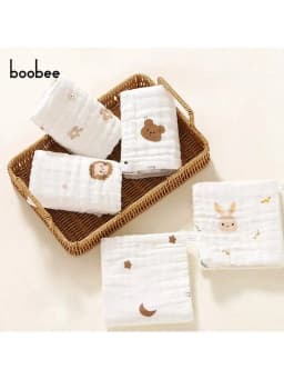 5Pcs Baby Saliva Towels, Ultra-Soft and Comfortable Small Square Towels for Newborns, Baby-Specific Face Towels - Multi-Purpose, Skin-Friendly and Gentle - Highly Absorbent, Washable and Color-Fast. the Perfect Gift for Babies on Christmas, Halloween, and Thanksgiving!