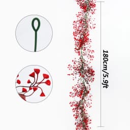 1.8m Artificial Hanging Plants Garland Plastic Red Ferns Fake Ivy Plant for Christmas Home Wedding Table Party Garden Decoration
