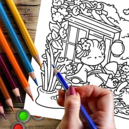 28 Pages Cutie Japan Style Coloring Book for Adult | Colouring Book, Drawing Supplies for Christmas, Thanksgiving