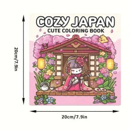 28 Pages Cutie Japan Style Coloring Book for Adult | Colouring Book, Drawing Supplies for Christmas, Thanksgiving