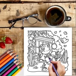 28 Pages Cutie Japan Style Coloring Book for Adult | Colouring Book, Drawing Supplies for Christmas, Thanksgiving