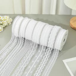 5 Meters Lace Ribbon White Fabric for Gift wrapping Christmas Wedding Decor DIY Crafts Elastic free lace Sewing accessories