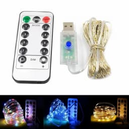 20m 10m Remote Control 8 Function LED Fairy Lights USB String Lights Christmas Garland New Year Wedding Party Garden Decoration