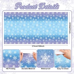 Winter Snowflake Tablecloth Frozen Themed Table Cover for Christmas Holiday Winter Wonderland Birthday Party Decoration