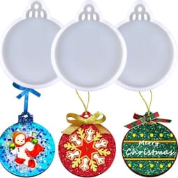 Christmas Tree & Snowflake Round Mold for Epoxy Resin DIY Jewelry Making Pendant Craft Christmas Party Gift Idea