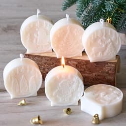 Christmas Ornaments Silicone Candle Mold DIY Handmade Relief Christmas Ball Plaster Resin Craft Casting Molds Home Xmas Decor