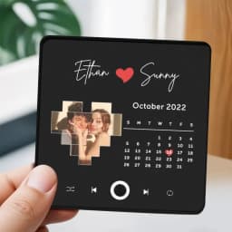 Customized Photo Music Fridge Magnet with Frame, Personalized Refrigerator Magnets, Best Christmas Gift For Girlfriend For Wife