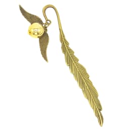 Magic Academy Metal Bookmark with Ornament Golden Snitch Hogwarts Reading Gift Christmas Stocking Book Lover Gift (Silver/Gold)