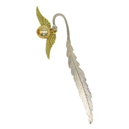 Magic Academy Metal Bookmark with Ornament Golden Snitch Hogwarts Reading Gift Christmas Stocking Book Lover Gift (Silver/Gold)