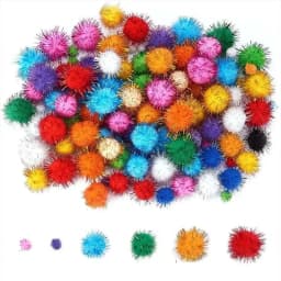 30-200Pcs Glitter Balls Pompom Furry Balls Christmas Pom Poms Kids DIY Pompones Craft Handmade Decoration Supplies