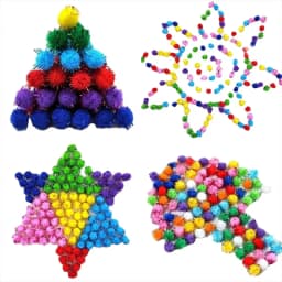 30-200Pcs Glitter Balls Pompom Furry Balls Christmas Pom Poms Kids DIY Pompones Craft Handmade Decoration Supplies