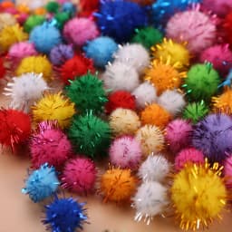30-200Pcs Glitter Balls Pompom Furry Balls Christmas Pom Poms Kids DIY Pompones Craft Handmade Decoration Supplies