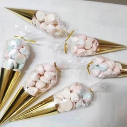 50PCS Transparent Plastic Candy Bags Triangle Snack Bag Popcorn Cookie Packaging Bag Wedding Birthday Baby Shower Christmas