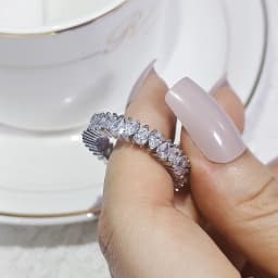 New Trendy Drainage Drip Silver Color Aesthetic Eternity Band Ring for Women Christmas Gift Jewelry Bulk Sell R7972