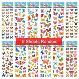 5 Sheets Kids Stickers Puffy Stickers for Children Birthday Christmas New Year Gift for Girl Boy Scrapbooking Cartoon Stickers