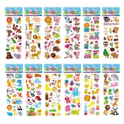 5 Sheets Kids Stickers Puffy Stickers for Children Birthday Christmas New Year Gift for Girl Boy Scrapbooking Cartoon Stickers