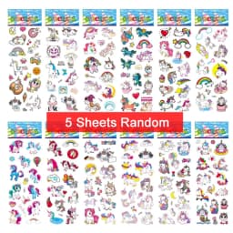 5 Sheets Kids Stickers Puffy Stickers for Children Birthday Christmas New Year Gift for Girl Boy Scrapbooking Cartoon Stickers