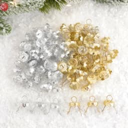 50/100Pcs Gold Silver Christmas Ball Caps Xmas Ball Metal Hangers Ornaments For Christmas Tree Home Decor New Year Navidad Gifts