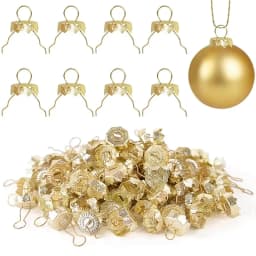 50/100Pcs Gold Silver Christmas Ball Caps Xmas Ball Metal Hangers Ornaments For Christmas Tree Home Decor New Year Navidad Gifts