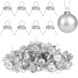 50/100Pcs Gold Silver Christmas Ball Caps Xmas Ball Metal Hangers Ornaments For Christmas Tree Home Decor New Year Navidad Gifts