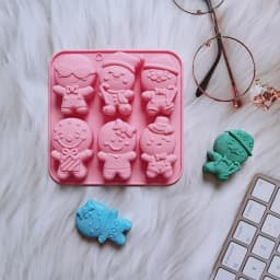 Christmas Gingerbread Man Candy Mold Silicone Mold Cookie Chocolate Baking Cake Mould DIY Christmas Atmosphere Scented Candle