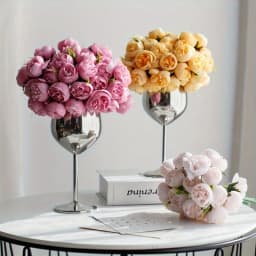 Artificial Peony Silk Flowers 27Heads Bridal Bouquet Wedding Christmas Decoration Flower Home Party Table Decoration Fake Flower