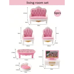 Children's Mini Doll House Accessories Pretend Play Toys Family Scene Bedroom Kitchen Birthday Christmas Children's Gift