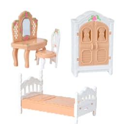 Children's Mini Doll House Accessories Pretend Play Toys Family Scene Bedroom Kitchen Birthday Christmas Children's Gift