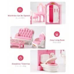 Children's Mini Doll House Accessories Pretend Play Toys Family Scene Bedroom Kitchen Birthday Christmas Children's Gift