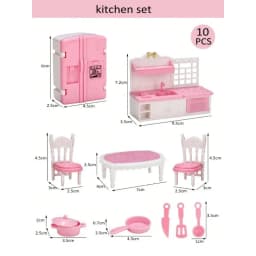 Children's Mini Doll House Accessories Pretend Play Toys Family Scene Bedroom Kitchen Birthday Christmas Children's Gift