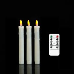 2/3/4 Pieces 7 inch Short Flameless LED Taper Candles With Remote Control,Plastic Realistic Flickering Christmas Candles