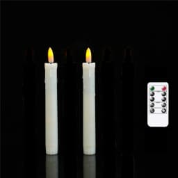 2/3/4 Pieces 7 inch Short Flameless LED Taper Candles With Remote Control,Plastic Realistic Flickering Christmas Candles