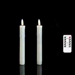 2/3/4 Pieces 7 inch Short Flameless LED Taper Candles With Remote Control,Plastic Realistic Flickering Christmas Candles