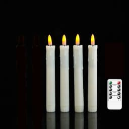 2/3/4 Pieces 7 inch Short Flameless LED Taper Candles With Remote Control,Plastic Realistic Flickering Christmas Candles