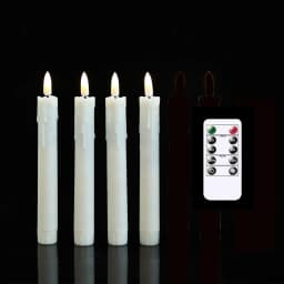 2/3/4 Pieces 7 inch Short Flameless LED Taper Candles With Remote Control,Plastic Realistic Flickering Christmas Candles