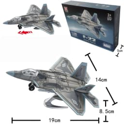 1/100 US F-22 Raptor Stealth Fighter Model Creative Military Series Building Blocks DIY Decor Assembled Toys For Christmas Gifts