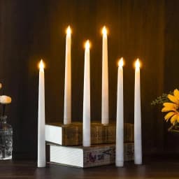 3D Taper Long-pole Candles Lights LED Flameless Pointed Candle Light Battery Electronic Tealight Wedding Christmas Party Decor