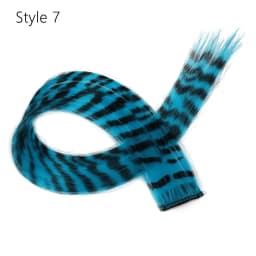 Christmas Stripe Printed Clip in Hair Extensions Synthetic Straight Hair Highlights Colorful 18 Inches Wig Hairpieces Girls