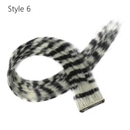 Christmas Stripe Printed Clip in Hair Extensions Synthetic Straight Hair Highlights Colorful 18 Inches Wig Hairpieces Girls
