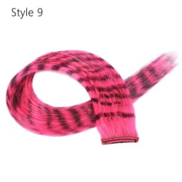 Christmas Stripe Printed Clip in Hair Extensions Synthetic Straight Hair Highlights Colorful 18 Inches Wig Hairpieces Girls