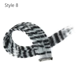 Christmas Stripe Printed Clip in Hair Extensions Synthetic Straight Hair Highlights Colorful 18 Inches Wig Hairpieces Girls
