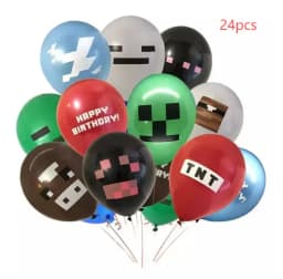 Minecrafte Birthday Party Decoration Aluminum Film Latex Balloon Home Party Decoration Supplies Halloween Christmas Decoration