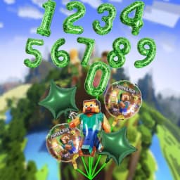 Minecrafte Birthday Party Decoration Aluminum Film Latex Balloon Home Party Decoration Supplies Halloween Christmas Decoration