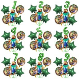 Minecrafte Birthday Party Decoration Aluminum Film Latex Balloon Home Party Decoration Supplies Halloween Christmas Decoration