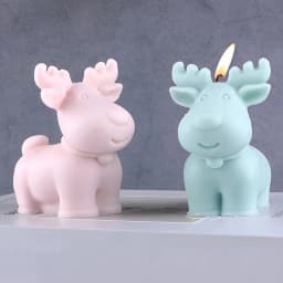 3D Christmas Deer Fragrance Candle Silicone Mold DIY Bell Deer Resin Plaster Mold Gypsum Clay Mold Home Festival Decor Ornament