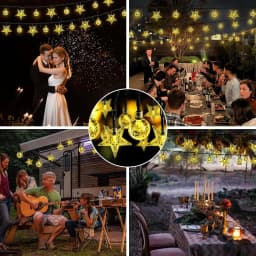 Solar LED String Lights Outdoor Camping Decor Crystal Ball and Stars String Lights 8 Modes Solar Lamp for Halloween Christmas