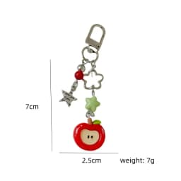 Christmas Phone Strap Red Apple Keychain Cute Gift for Women Girls Phone Accessories Bag Charm