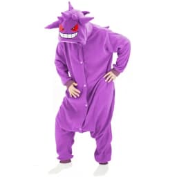 Gengar Purple Demon Anime Cosplay Costumes Animal Kigurumi Hooded Cartoon Onesies Pajamas For Christmas Halloween Party