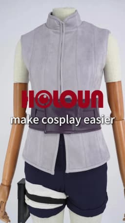 HOLOUN Anime Hyuga Hinata Cosplay Costume Wig Top Shorts Waist Bag Christmas Gift